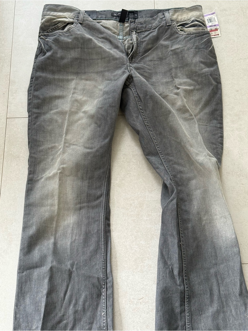 INC International Concepts Men's Grey Bootcut Jeans